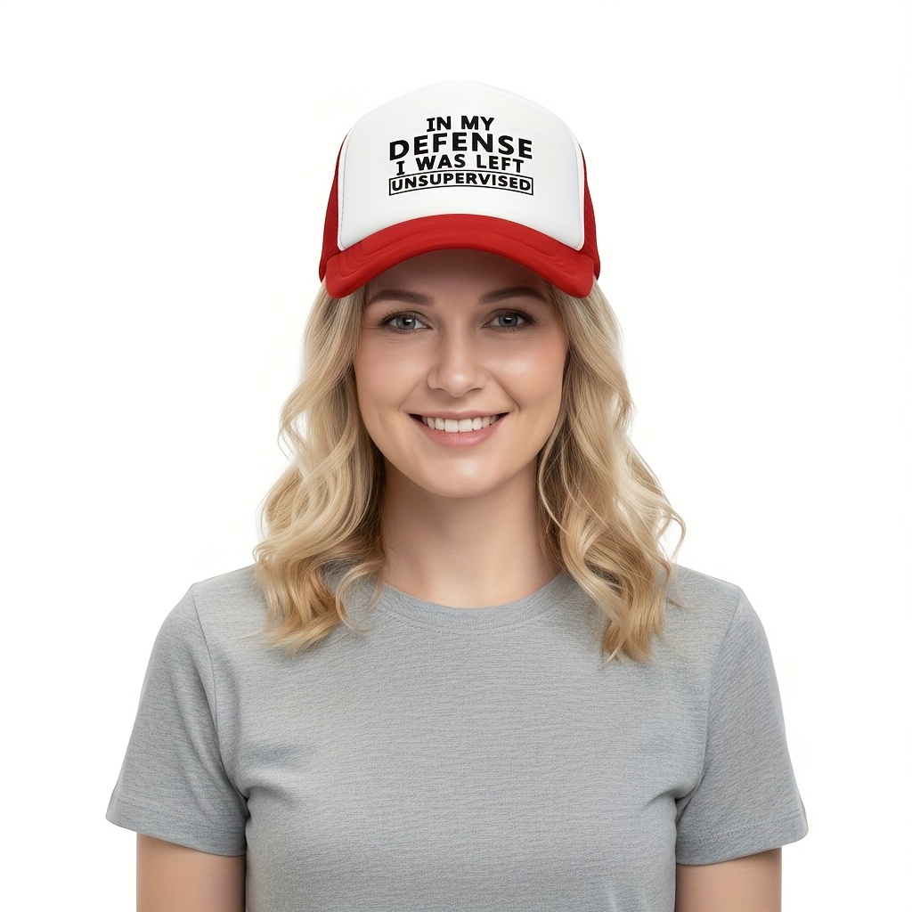 adjustable snapback trucker hat funny print lightweight  display picture 1