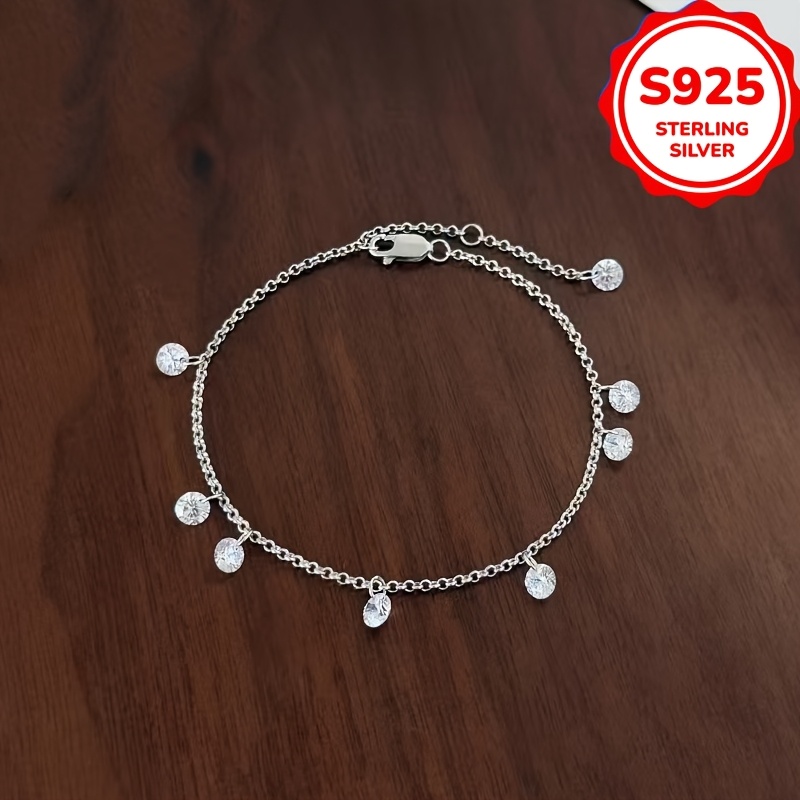 Women's S925 Silver Sparkling Full-Star Synthetic Zirconia Bracelet