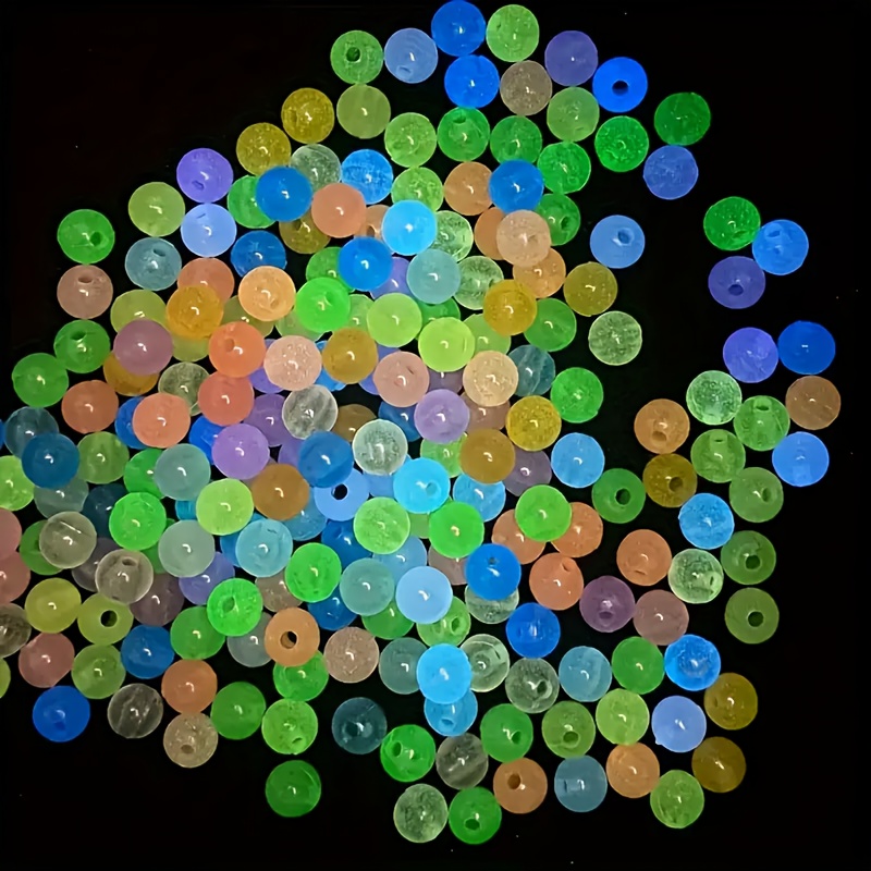 Image of 100pcs/300pcs 6mm Multicolor -the-dark Beads For Diy Bracelets, Necklaces, Pendants, Christmas Ornaments, Jewelry Making, Small Business Supplies, And Other Craft Art, Crafts And Sewing Supplies