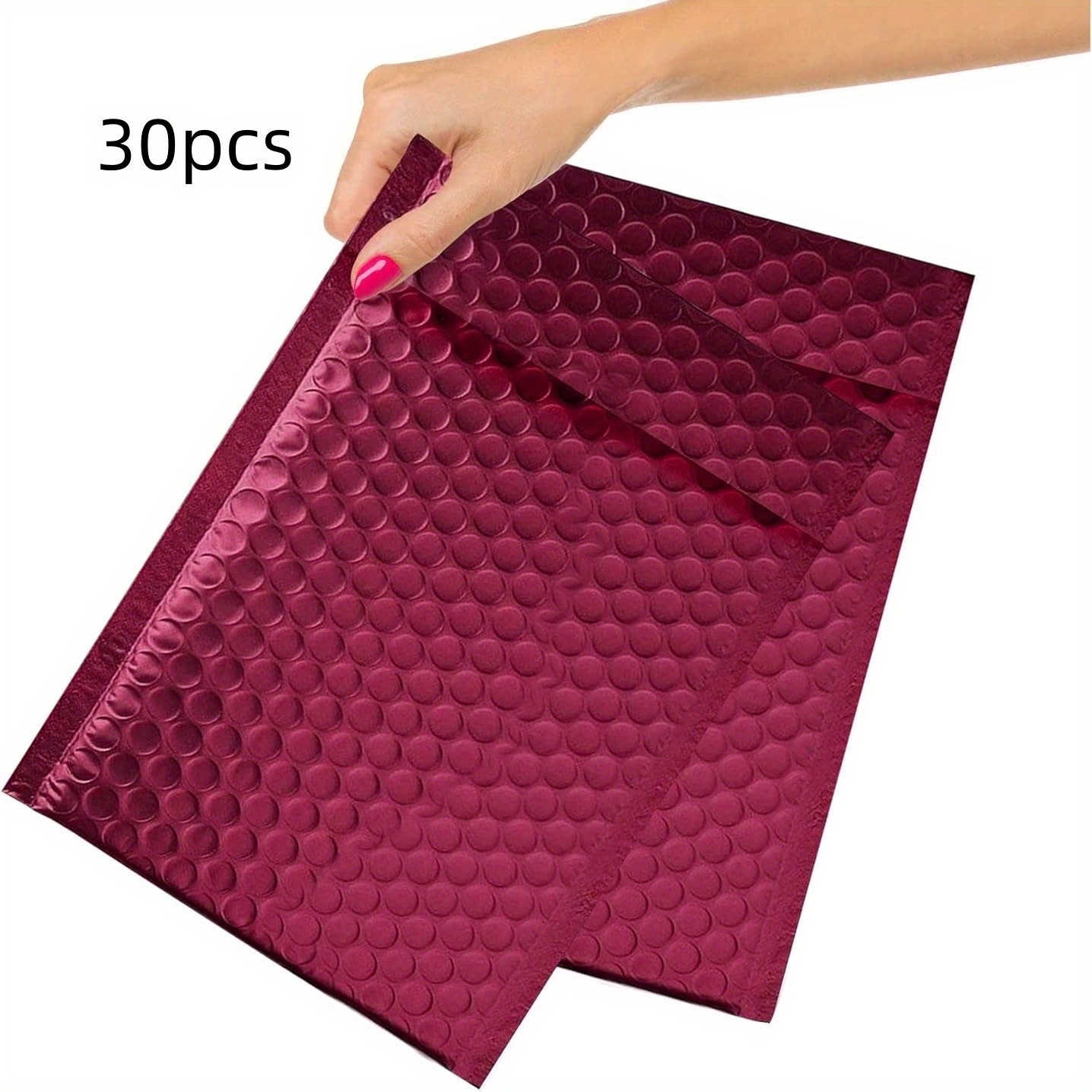 TEMU 30 enveloppes à bulles rouge foncé - Feuille métallique avec emballage en polyéthylène pour bijoux, emballage cadeau, envoi par la , grandes