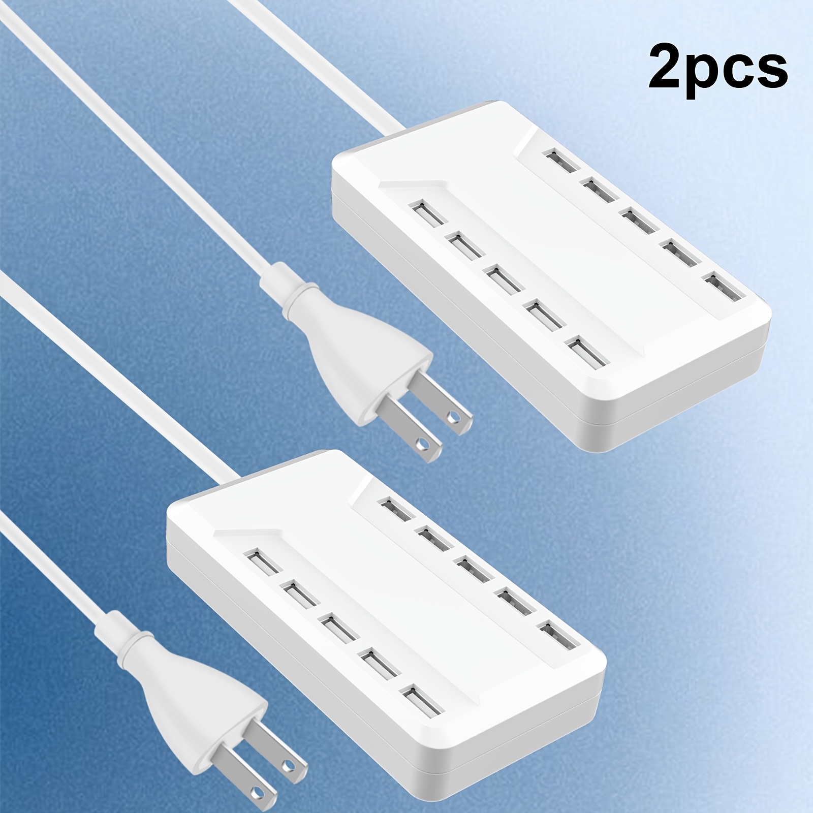 TEMU White Outdoor Power Socket, With 10-port Usb Charger, Ideal For Home Office Storage Smart Usb For Multiple Devices