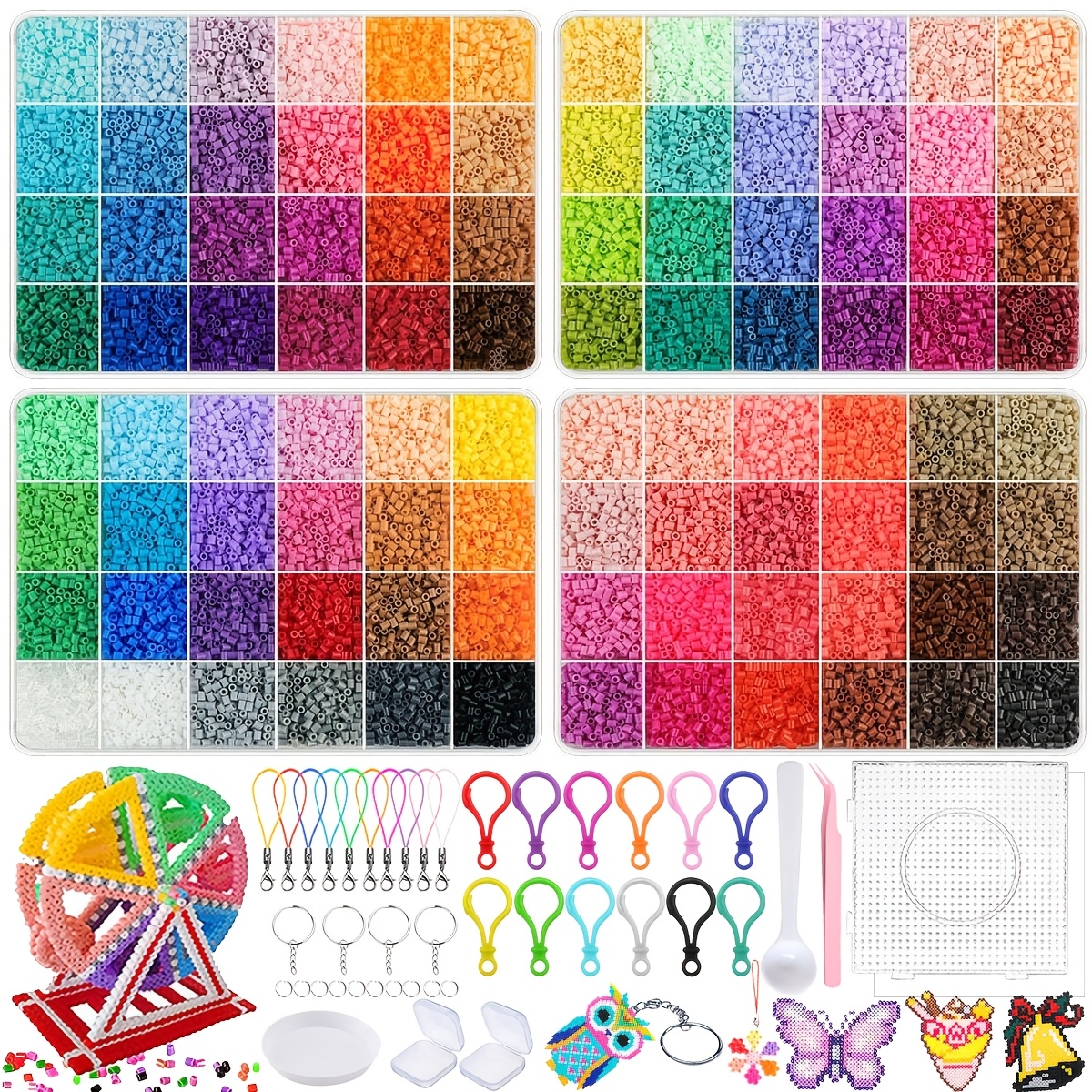 24 48 72 96 color fuse bead set 2 6mm multi color fuse bead filling bag diy handcrafted fuse bead set with lanyard keychain square nail board storage box tweezers birthday graduation valentines day easter gift Product details 0