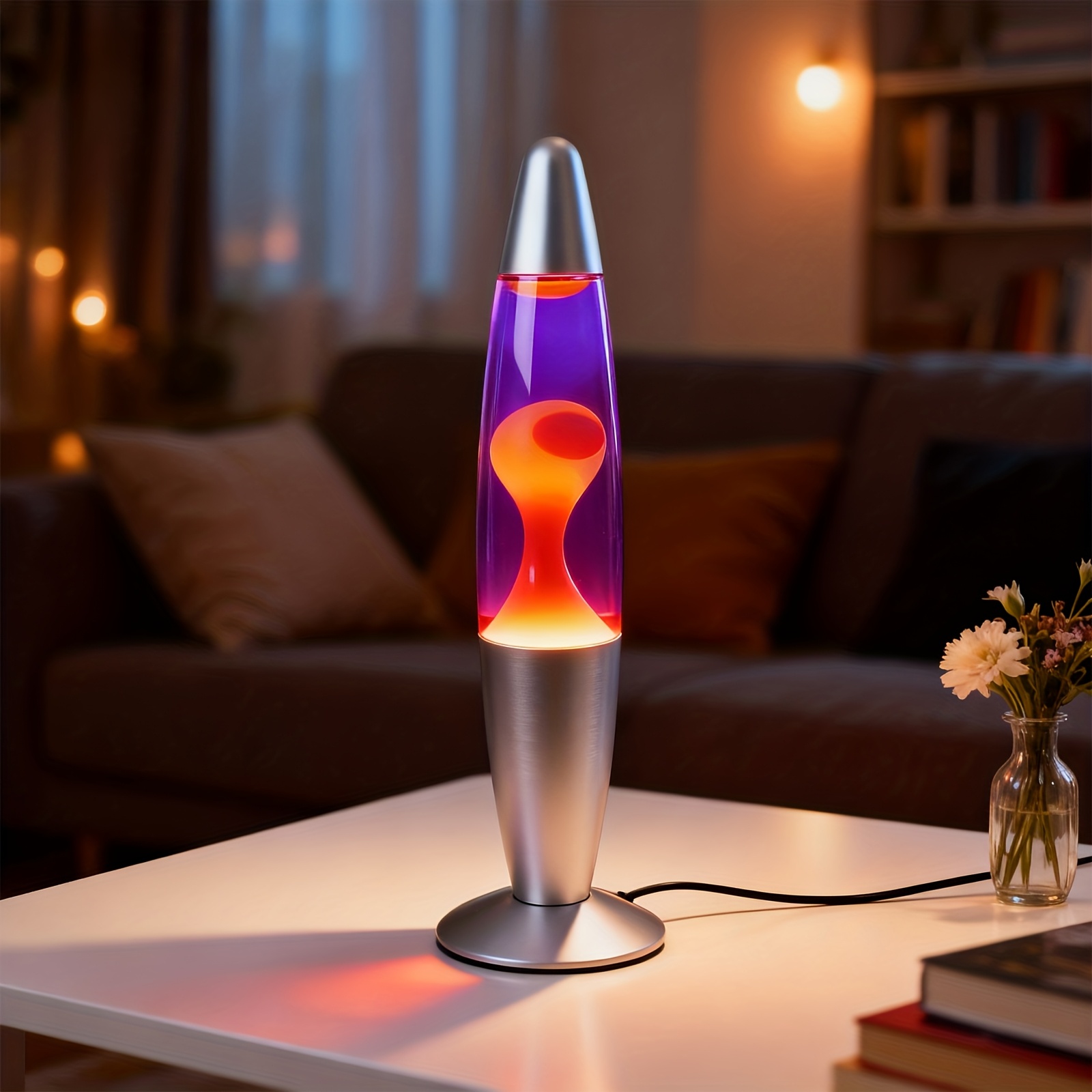 TEMU 16inch- Beautiful Lamp, Silvery Shell Lava Lamp, Suitable For Room Decoration, Halloween Decoration, Christmas Decoration, Party And Festival