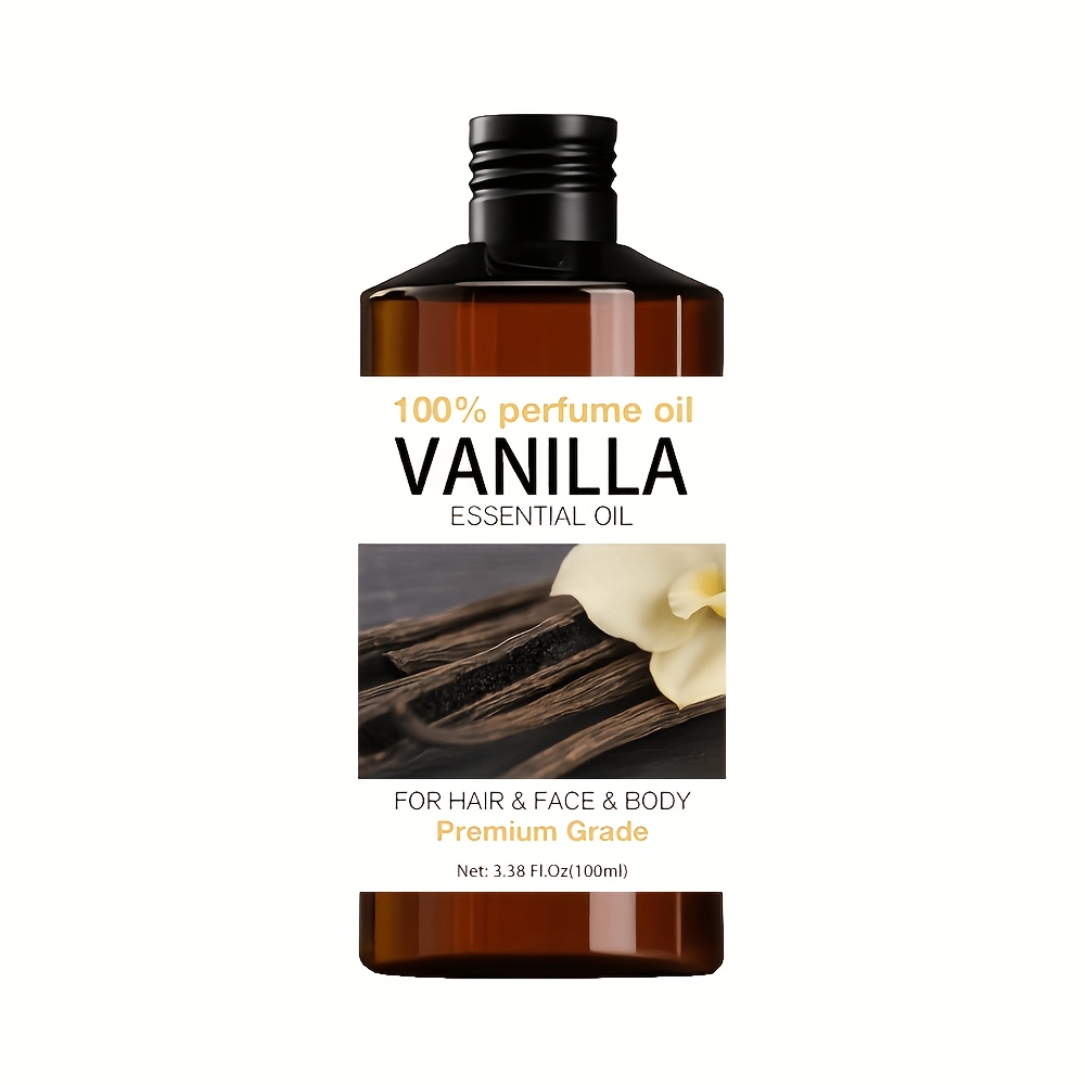 Image of Vanilla Essential Oil, 100ml/ 3.38 Fl.oz, Care Grade For Nail, Hair And Skin Care, Massage, Moisturizing Massage Essential Oil For Men And Women, Meditation