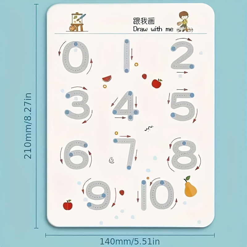 Reusable Educational Workbook with Erasable Writing Surface