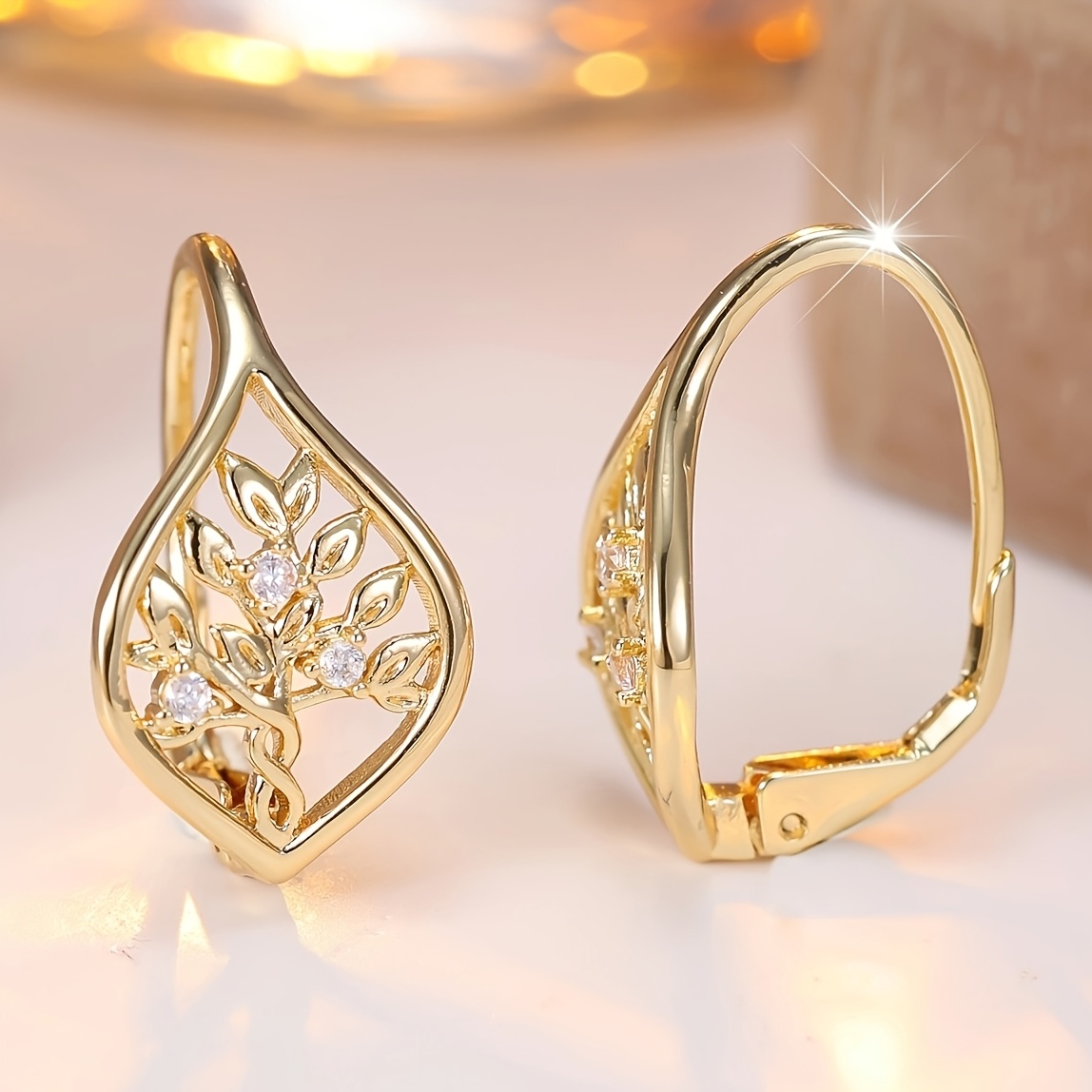 TEMU Angol A Pair Of Stylish And Unique Women's Hoop Earrings, Simple And Elegant Ear Accessories, Suitable As A Holiday Gift, For Weddings, Parties,