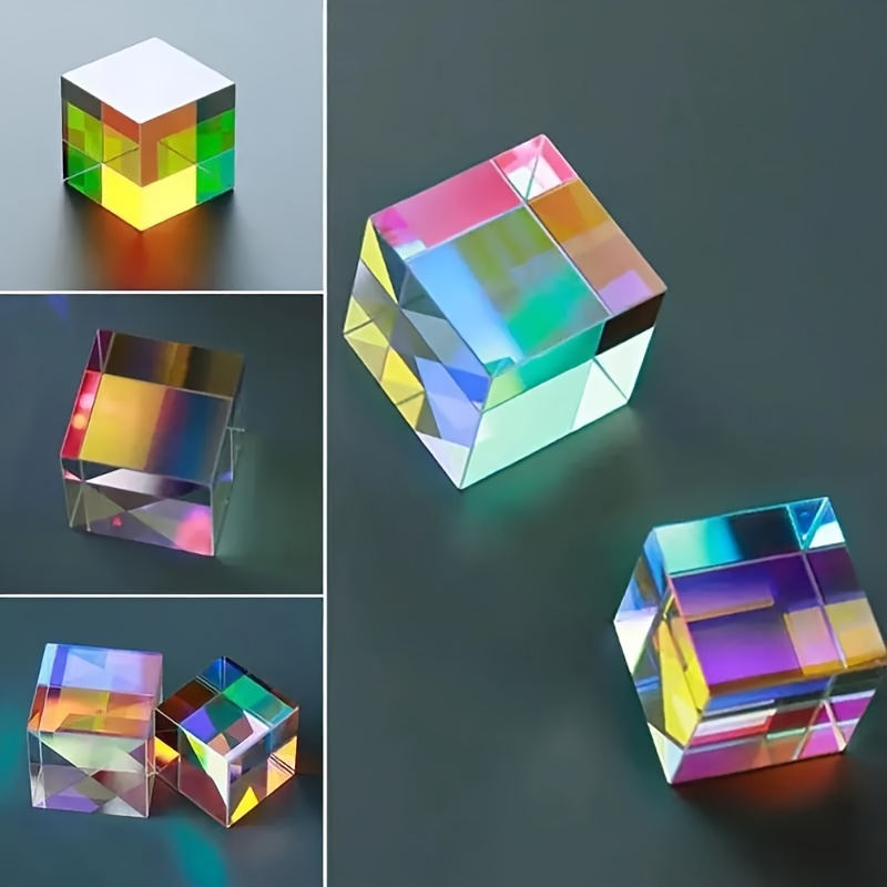 1pc multicolor   glass   rgb combination   educational gift suitable   14 mixed colors glass material novelty prism
