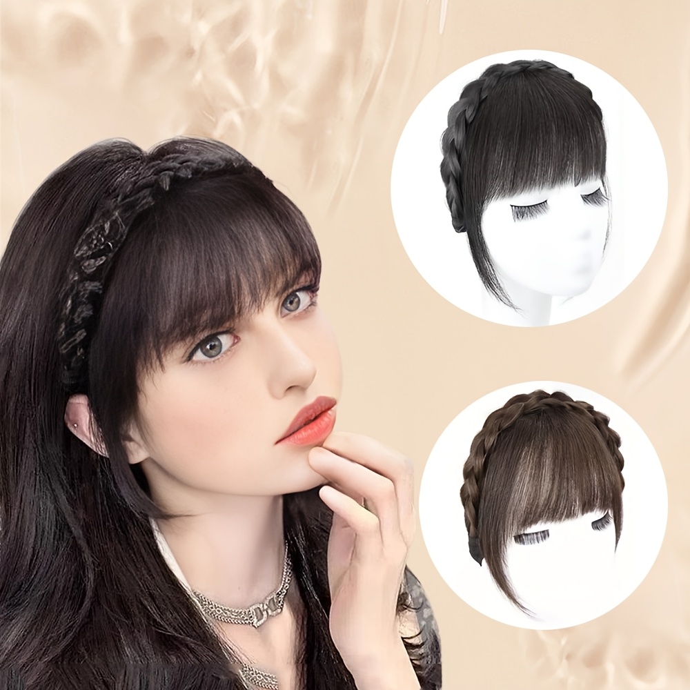 clip in air bangs synthetic hair extensions front Temu Australia