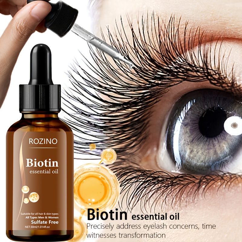 [Instant Curl, Instant Thickening] Biotin Strong Thick Curl Eyelash Serum 30Ml, Containing Multiple Natural Ingredients, Lightweight Texture Easy to Absorb, One Swipe Instant Curl And Thickening, Say Goodbye to Falling