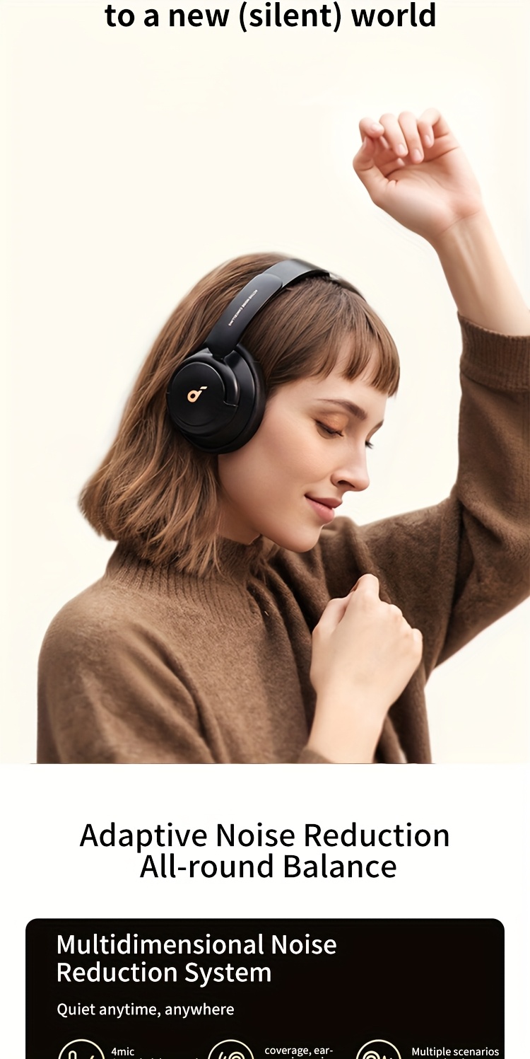 Soundcore Life Q30 by Anker Active Noise-canceling Wireless Headphones, 70 Hours Playback Time, Comfortable to Wear, Multi-point Connection, High-resolution Sound Quality, Built-in Microphone, Suitable for Running, Office, and Studying