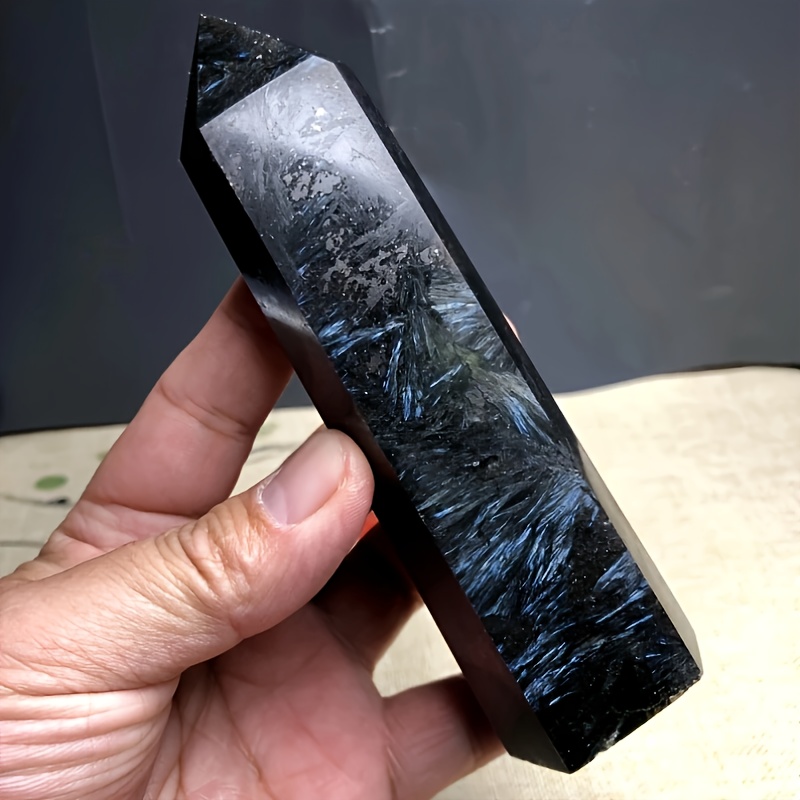 

Premium Arfvedsonite - 2.7-4" Natural Stone Obelisk, Decor, Unique Birthday Or Holiday Gift