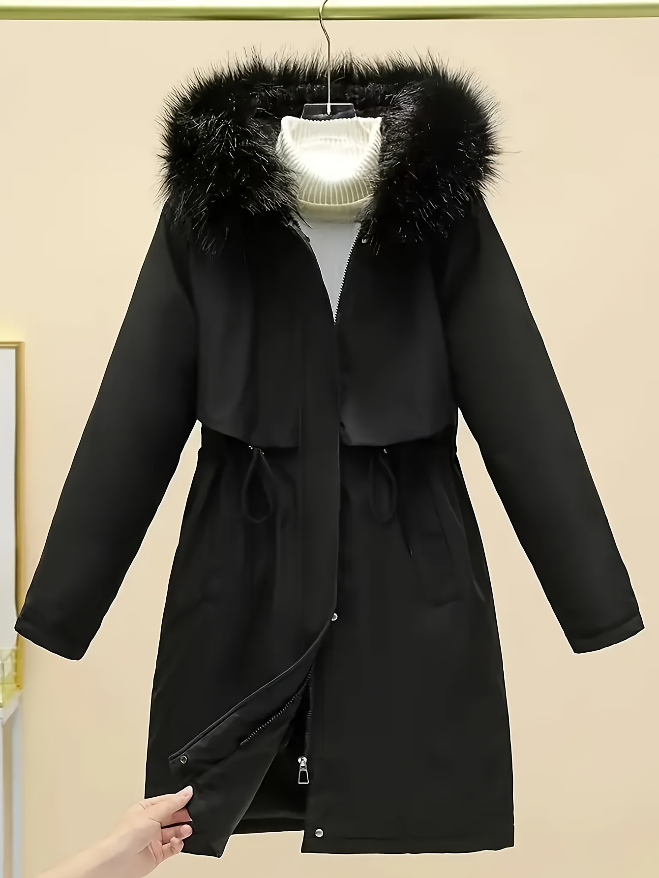 Parka Mi-long Femme Imperméable - Capuche Amovible - Coupe-vent Chaud - Coloris Variés (M à XXL)