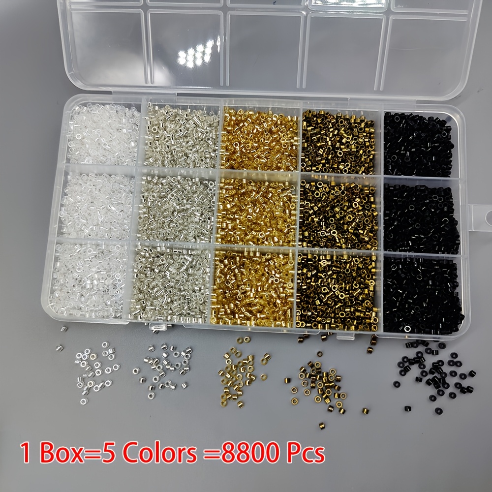 TEMU 8800pcs Glass Seed Beads Suitable For Earrings, Bracelets, Jewelry Making - 15 Grids Box With 5 , Uniform 2.5mm/0.098inch Smooth Beads, Vibrant