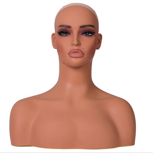european american femlae model head display props mannequin head with shoulders bust