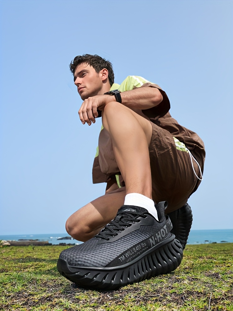 Sneakers, Men's Outdoor Trail Running Shoes, Breathable, Shock Absorption, Lightweight, Soft Sole, Training Mesh, Casual Fashion
