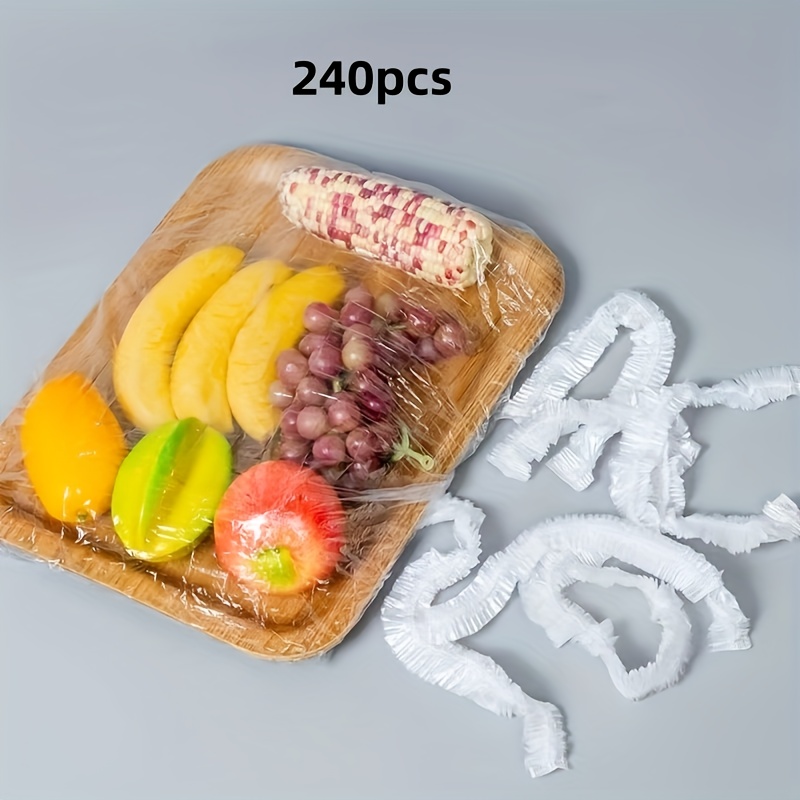 Image of 60/120/240pcs Disposable Extra Large Transparent Food Cover, Food Dust Cover