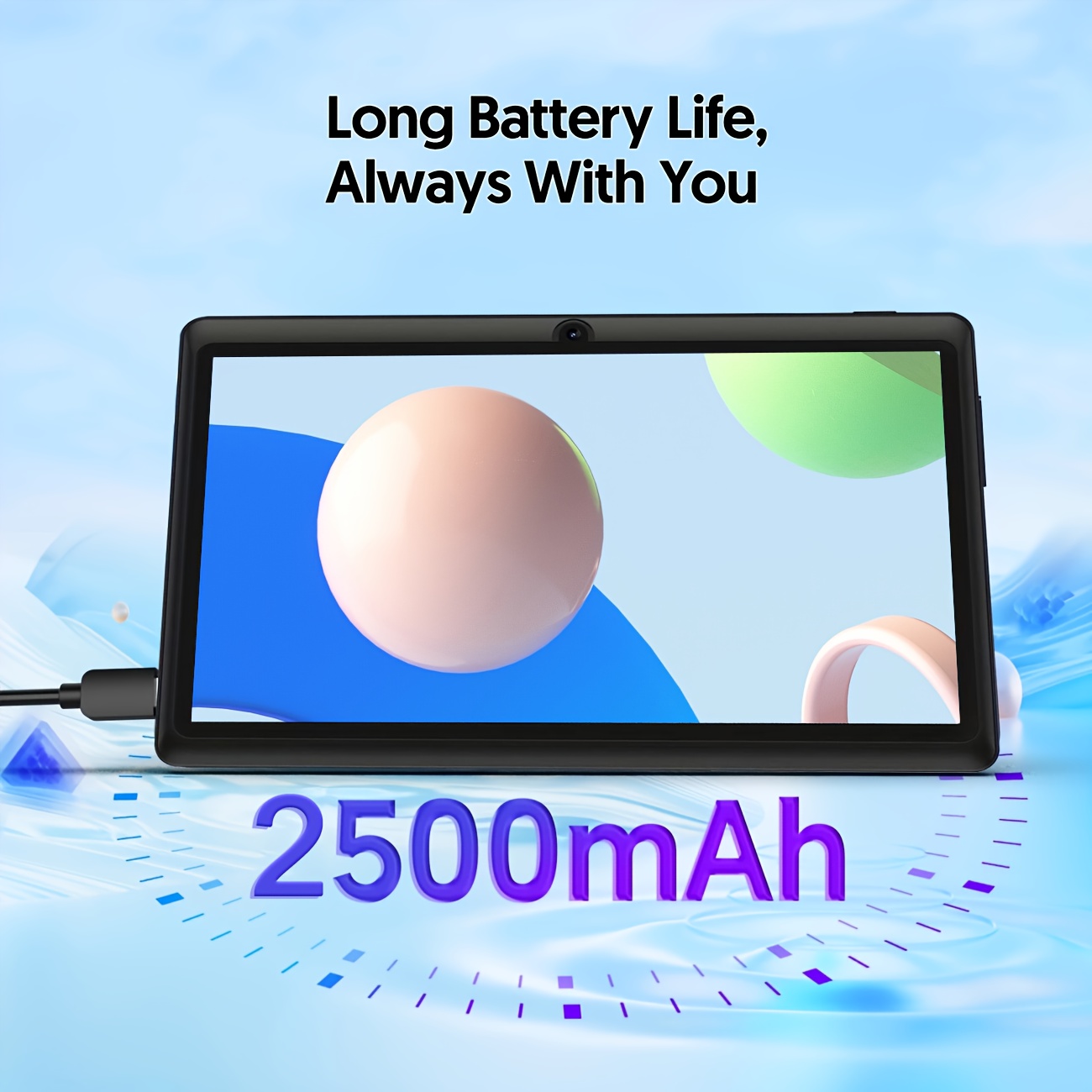 CR 7-инчов Android таблет с 4GB RAM (2GB+2GB разширяем), 32GB ROM, четириядрен високочестотен процесор, HD IPS дисплей, двойна камера, 2.4G+5G WiFi, включва калъф (сив, розов, син) цветови опции. Таблет за учене, подаръци и забавление