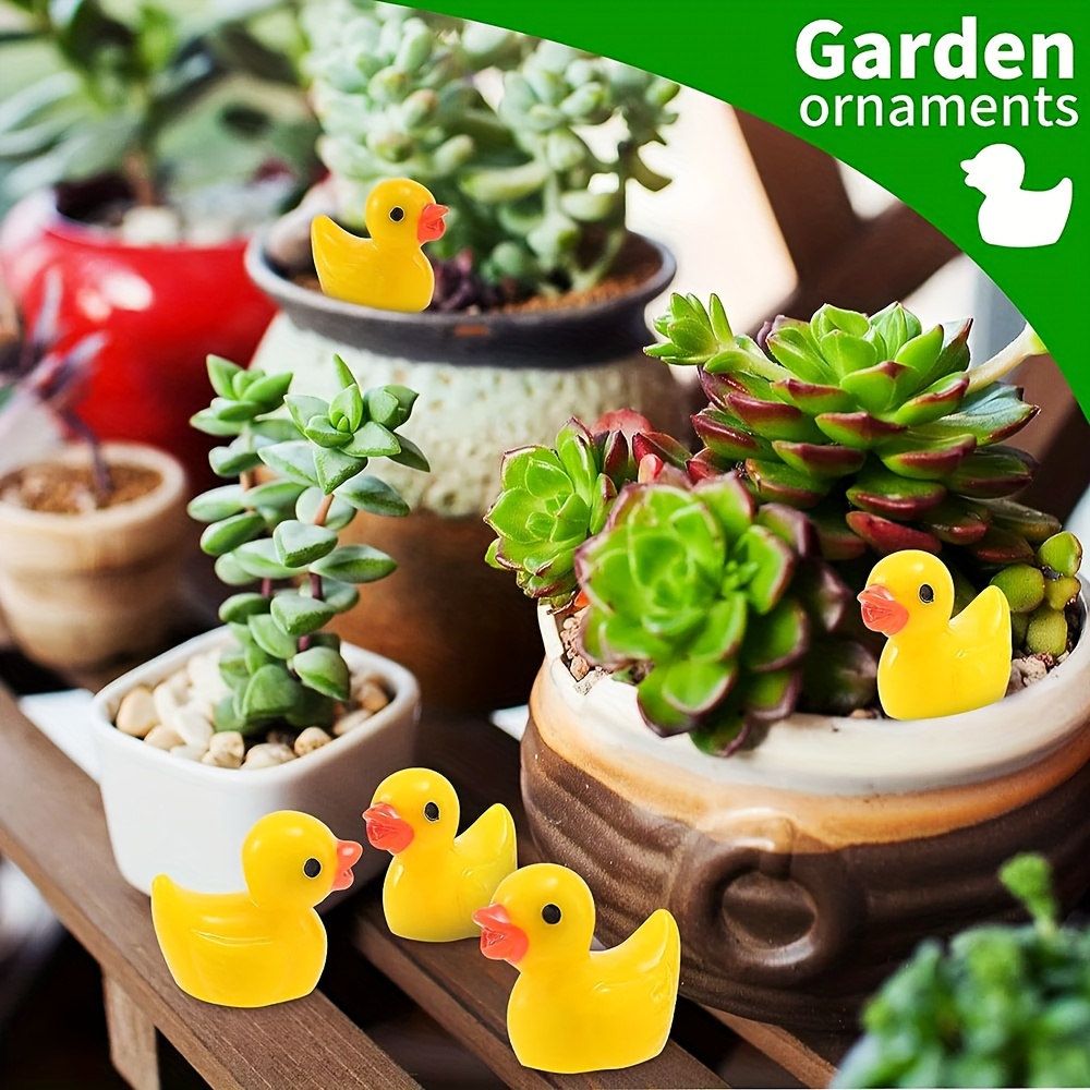 

100/200pcs Mini Resin Ducks Tiny Ducks For Potted Miniature Decoration Garden Dollhouse Cake Decoration Diy Craft Charms Party