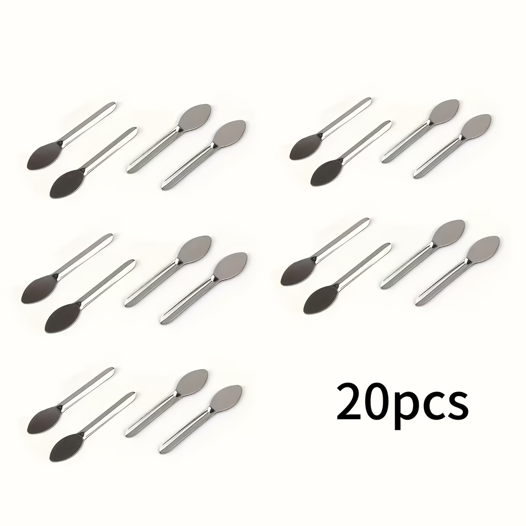 TEMU Juego de 4/5/20 piezas de mini cucharas de , pala para placa de Petri de acero inoxidable, cuchara dosificadora de polvo de 2.76 pulgadas, mini