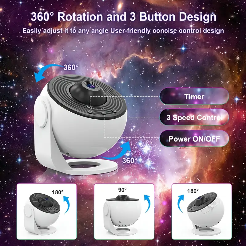 starry sky projection lamp with 13 high definition film sheets for bedroom and living room atmosphere details 5