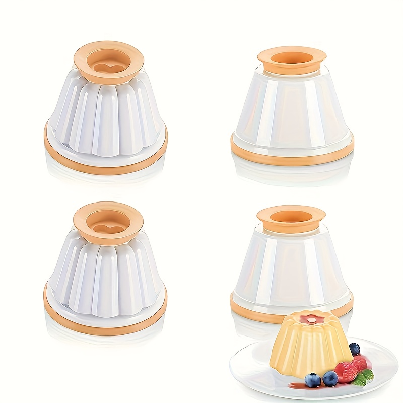TEMU 4 Pudding And Mousse Cake Molds - Durable, Suitable For Jelly, Cotta, Custard And - Valentine's Day Kitchen Gadgets