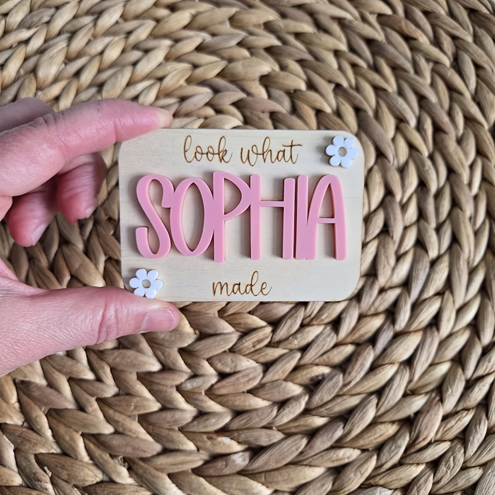 TEMU Personalized Custom Name Star & Daisy Magnet Suitable For Fridge, Board - Acrylic Name Plate With Base, Decoration For Room,,, Holiday Gifts