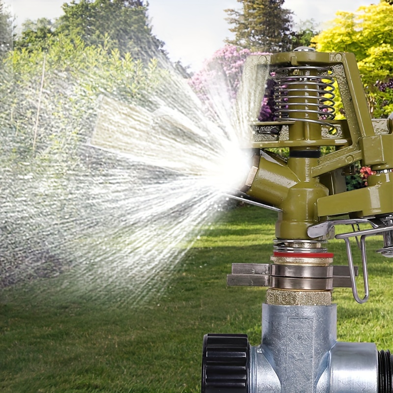 

360° Rotating Garden Sprinkler - Automatic Oscillating Arm, Metal Construction, Ideal For Watering Flowers & Nursery Plants