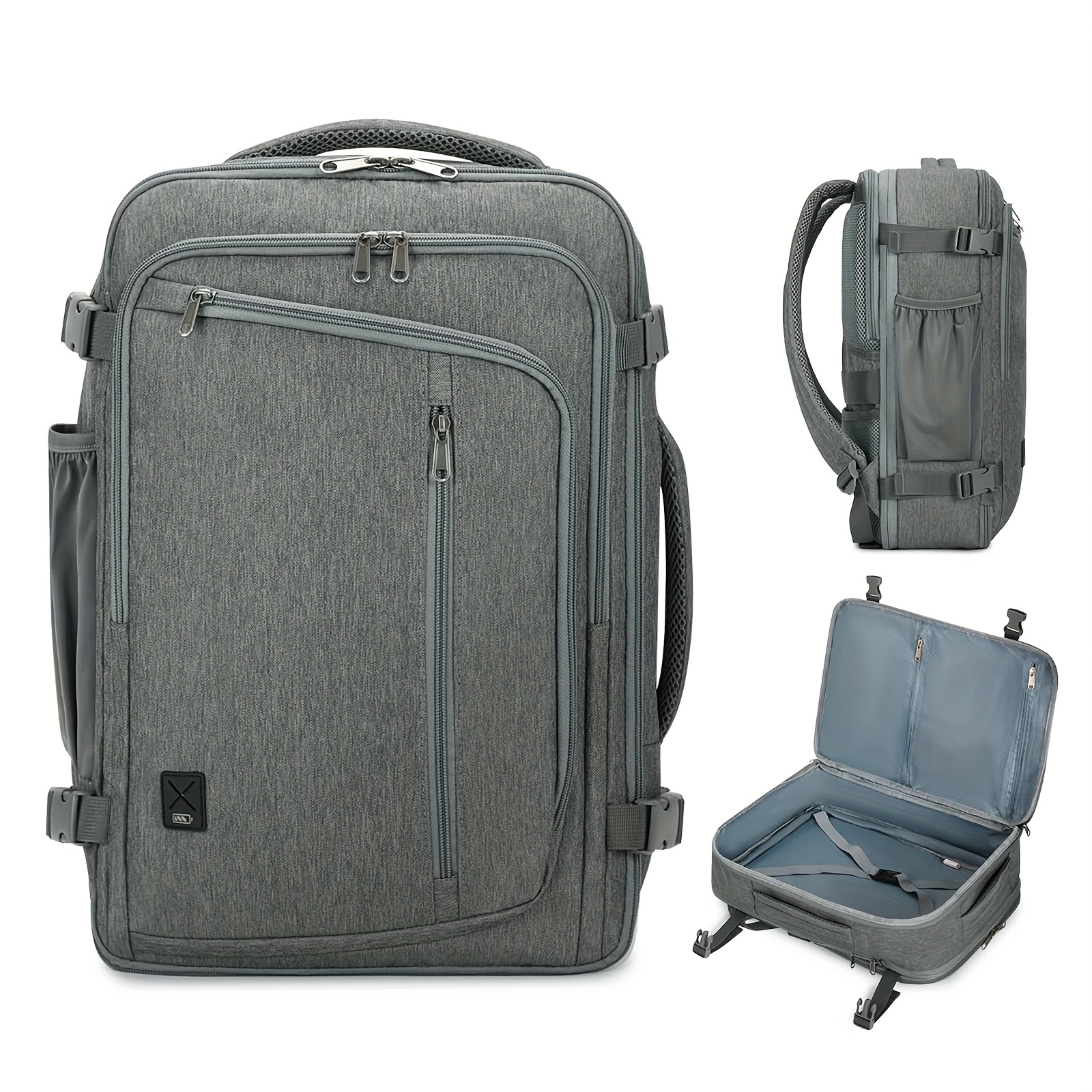 TEMU Cabin Bag For Underseat Travel Hand Luggage Backpack With Wet Pocket, Expandable 17 Inch Laptop Backpack For Men Women Durable Backpacks For Men