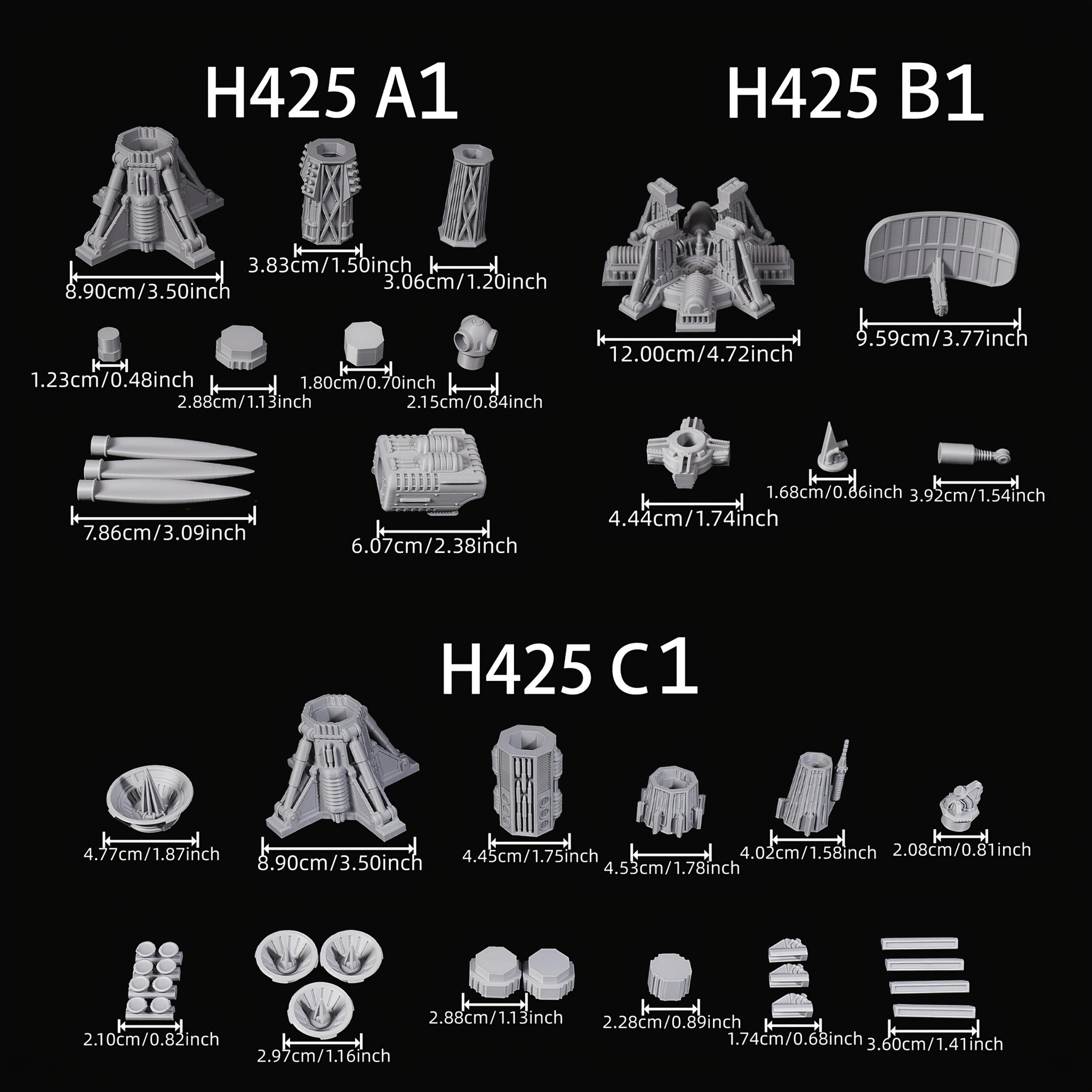Sci-Fi Miniature Terrain Accessories, Diorama Structures