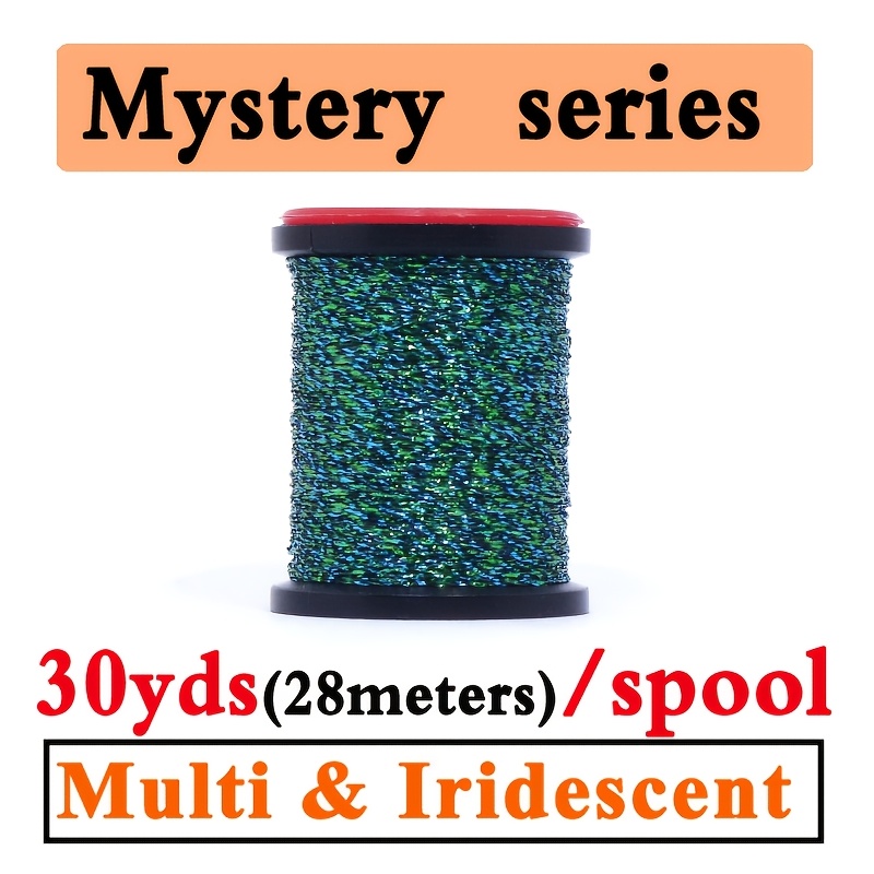 TEMU New Hot 30/55 Yards Super Fine Glint Nymph Tinsel Fly Tying Thread For Nymph Buzzer Ribbing And Body Building Trout Grayling Fishing Lure Fly