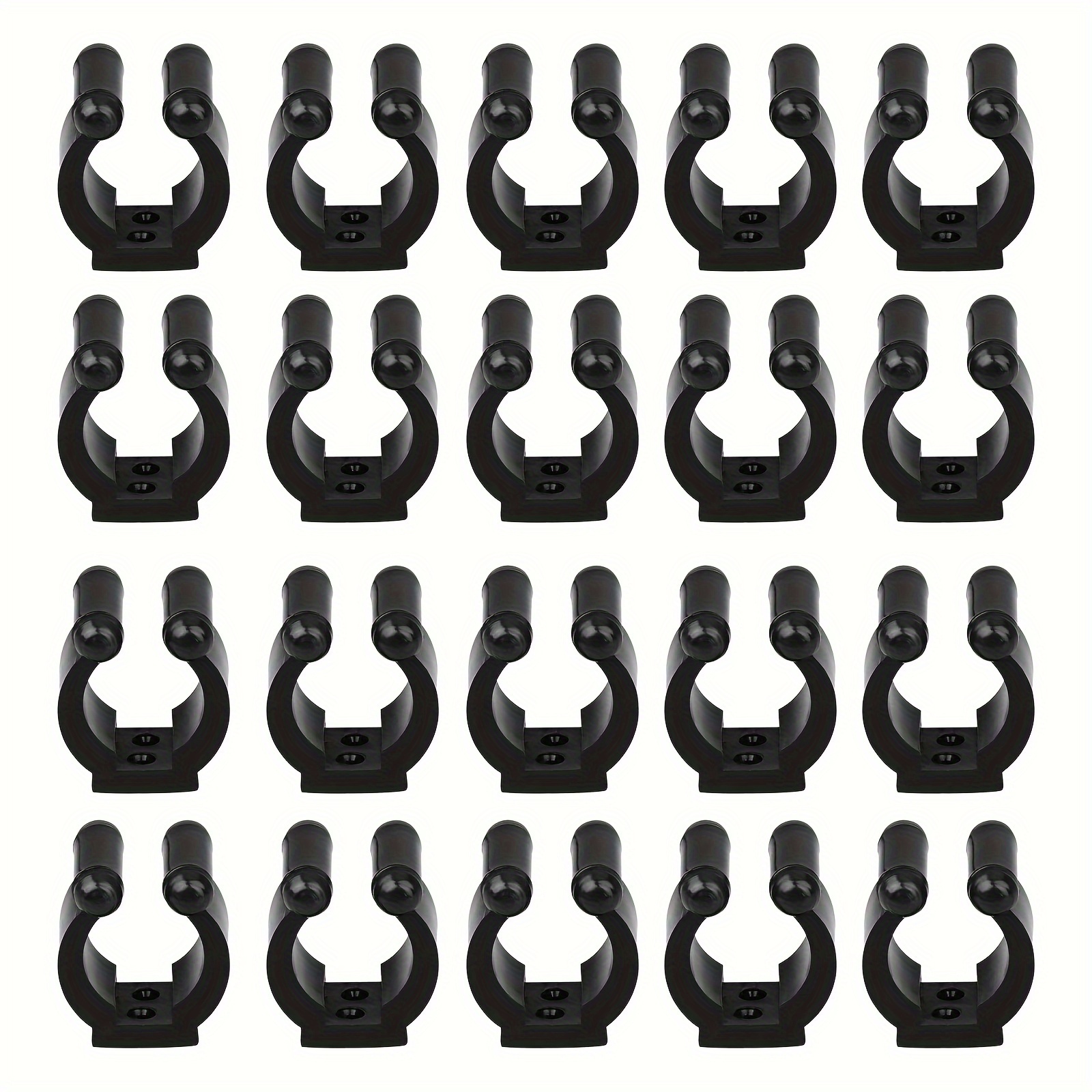 TEMU 20pcs Fishing Rod Rack Clips, Fishing Pole Holder Clips, Plastic Positioning Clamps, Wall-mounted Organizer, Fishing Accessories