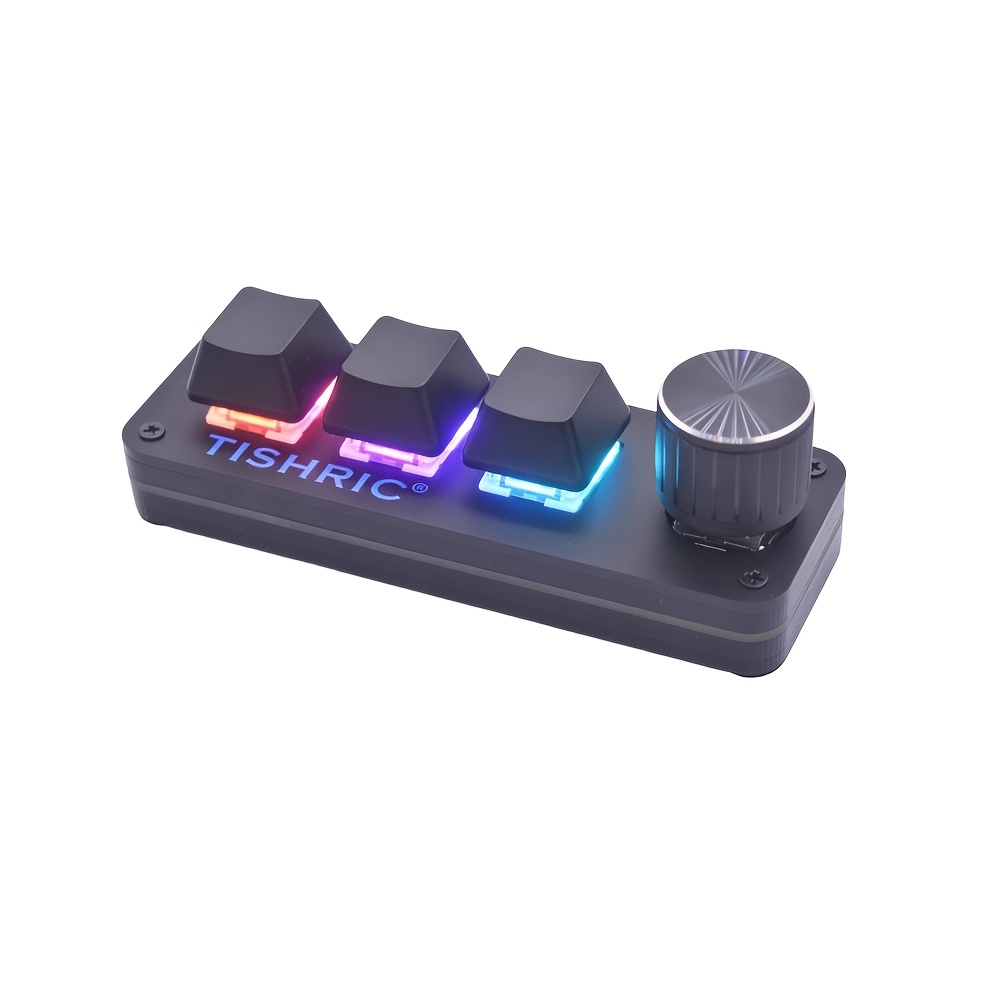TEMU 3+1 4-keys Ergonomic Gaming Keyboard Macro Customization Knob Rgb Backlit Keyboard With All Shortcuts Volume Control For Esports Osu Stock