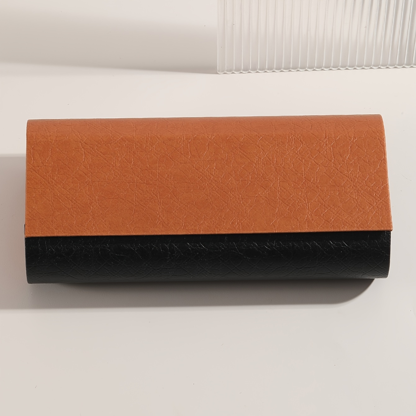 TEMU Étui à lunettes en cuir PU à enroulement à double couche, style luxe léger simple et sophistiqué, pour les quotidiens et les magasins, utilisé