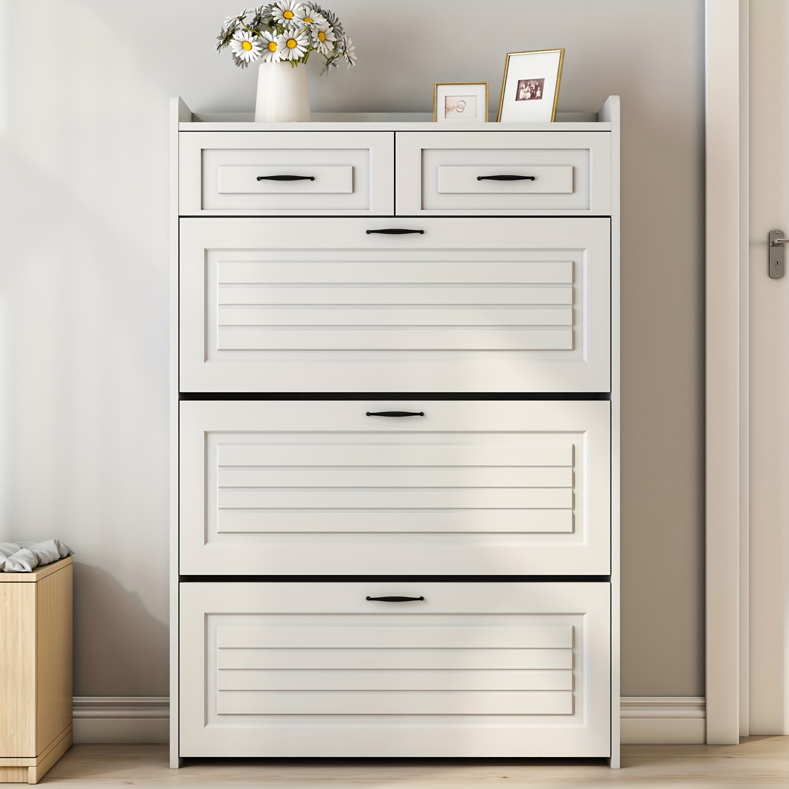 

Narrow For Entryway, Storage Organizer 3 2 Drawers, Rack Wood 4 Storage For Hallway, Apartment