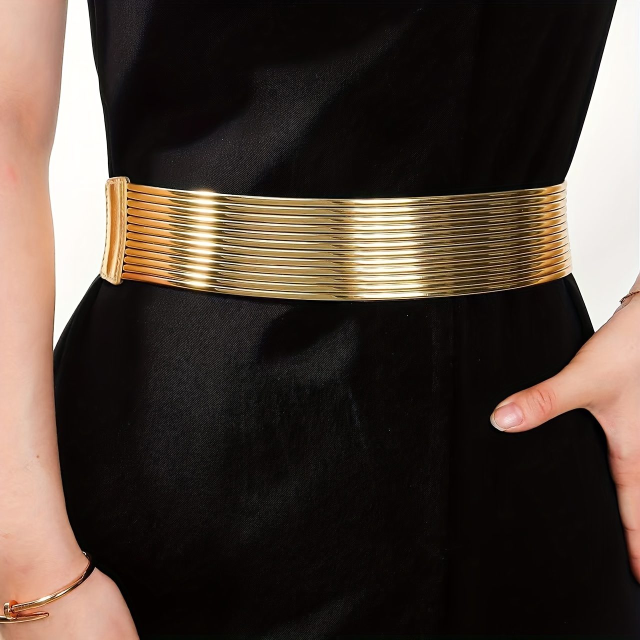 golden 1pc adjustable womens coat decorate thin waist belt - Temu United  Kingdom