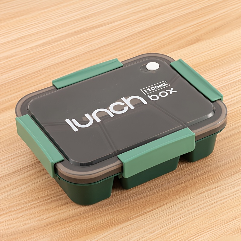 Simple Square Sealed Snap Lunch Box Student Worker Divided Compartment Plastic Lunch Boxes Travel Portable Bento Boxes Kitchen Storage Container Microwaveable Back To School
