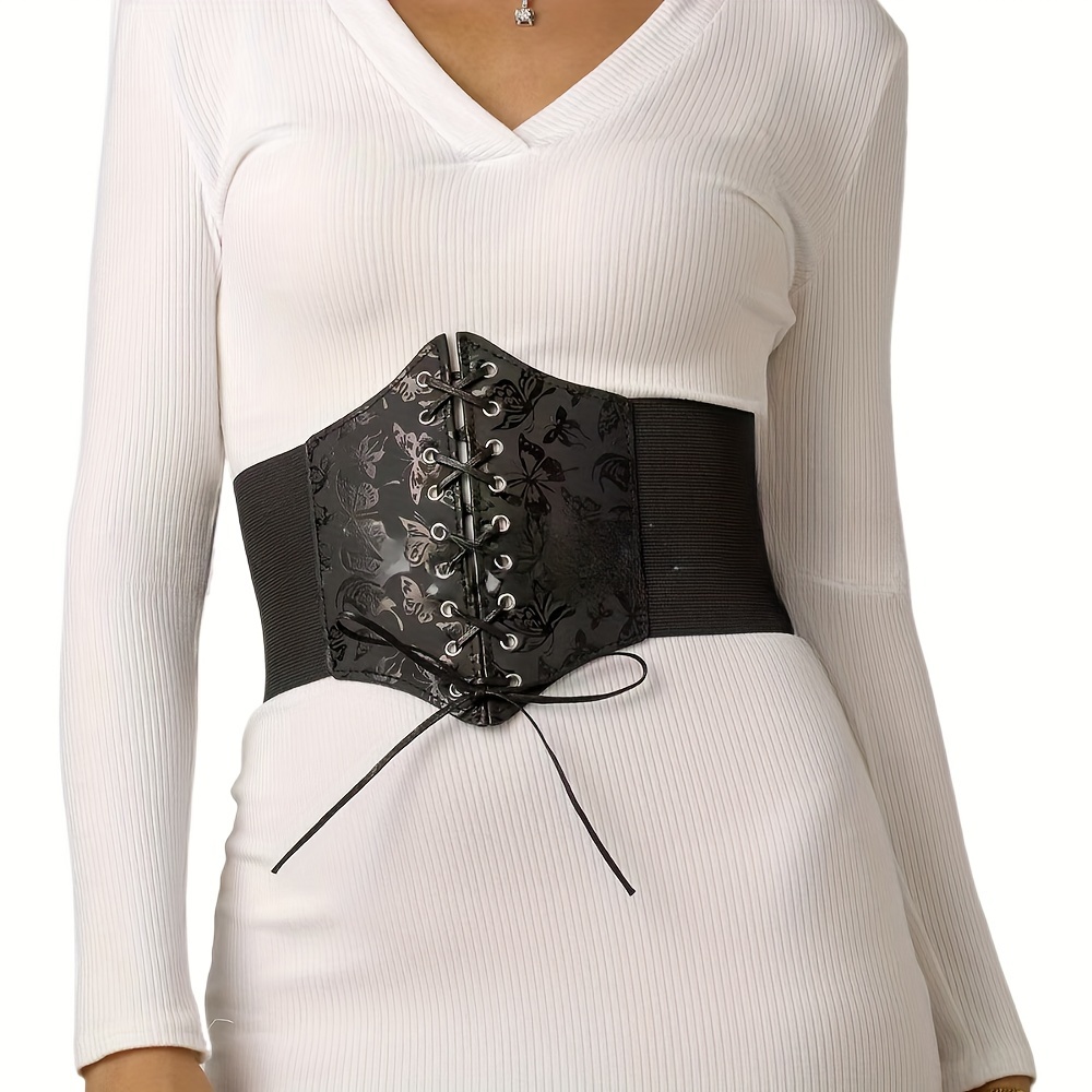 womens elastic waist belt adjustable wide Temu Mauritius