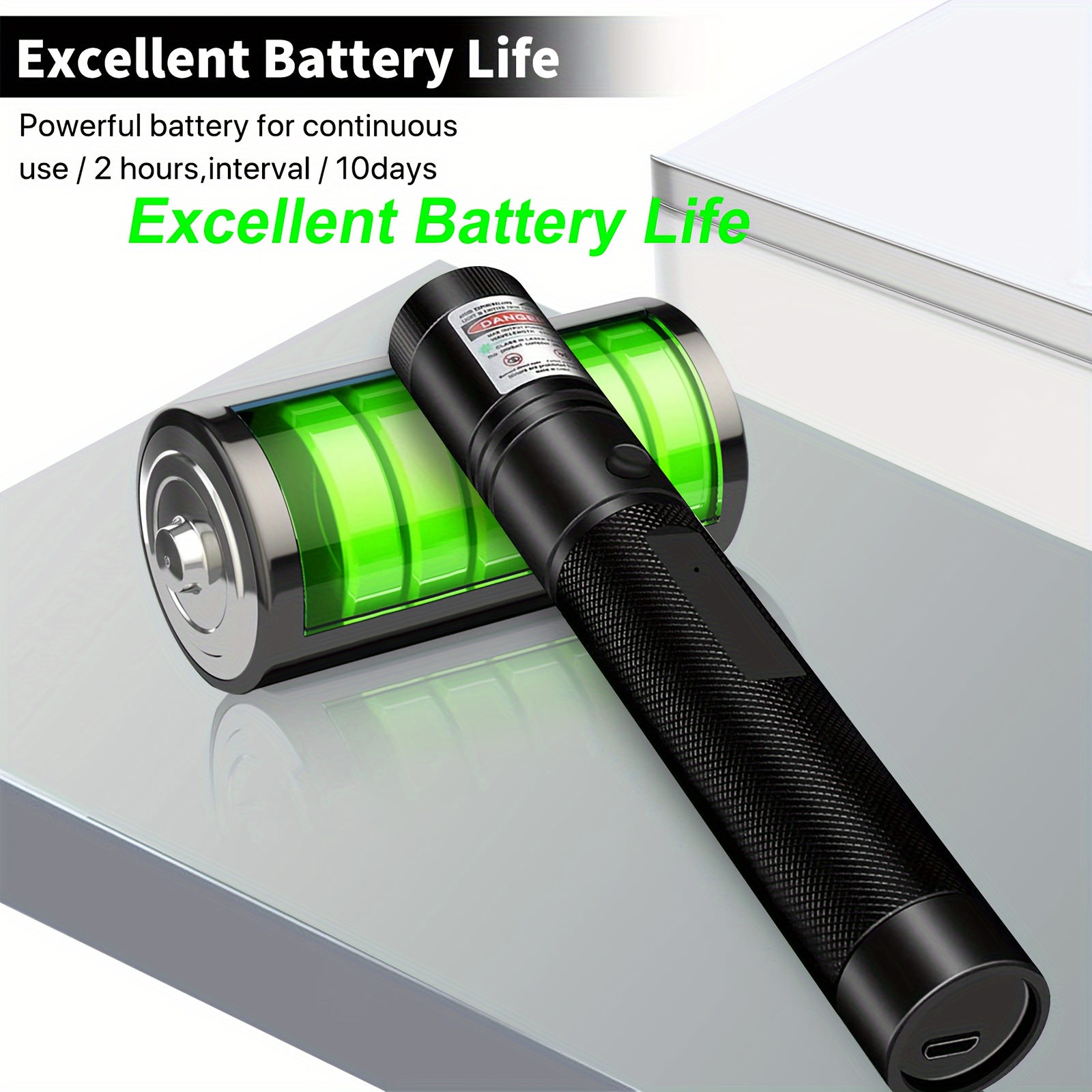 FUOOX Puntero láser verde linternas tácticas de alta potencia, largo  alcance 20000 pies linterna potente con puntero láser, puntero láser  recargable USB para presentaciones : Productos de Oficina 