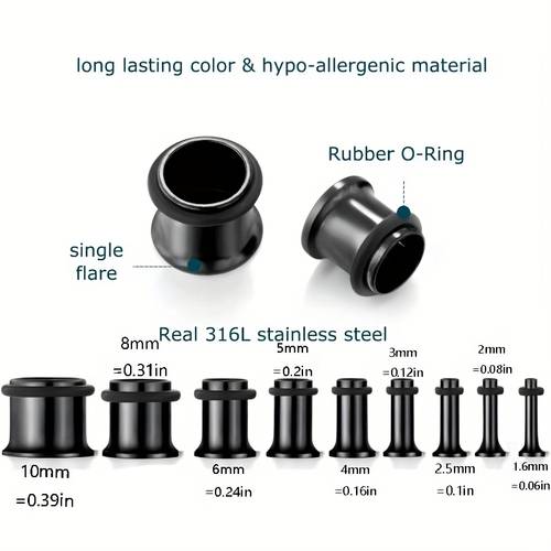 36pcs ear plug 14g 00g expander set expander ear stretching piercing jewellery ear stretcher 316l stainless 6 10mm acrylic for women men for daily party