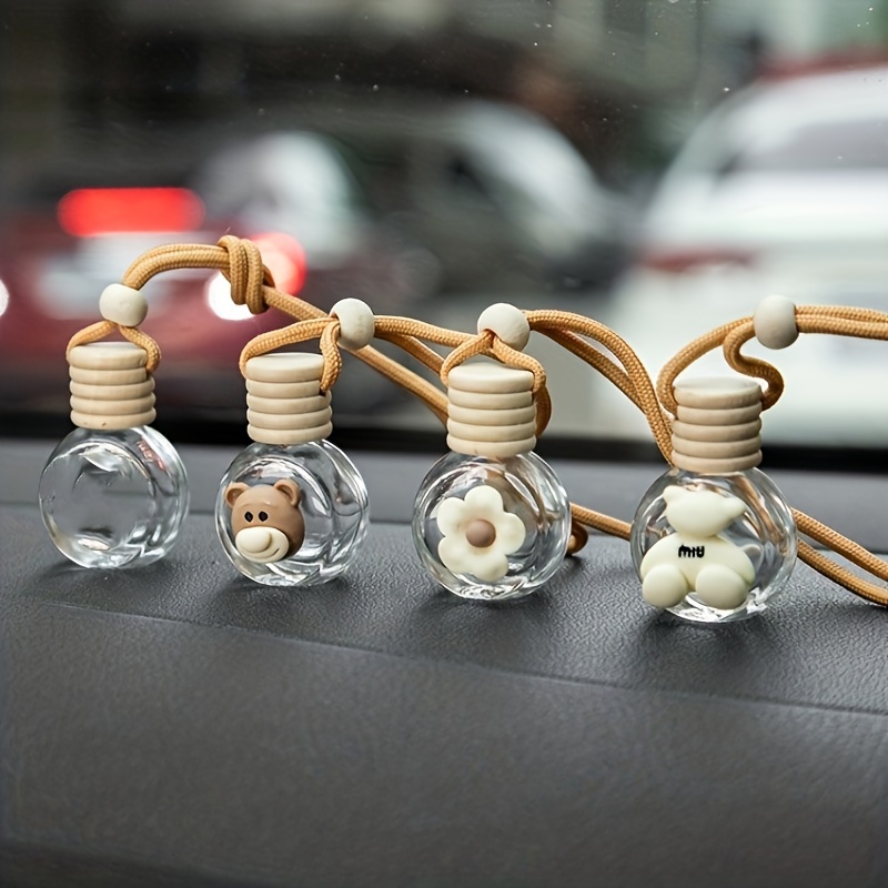 Cartoon Cute Car Aromatherapy Bottle Pendant Empty Clear - Temu