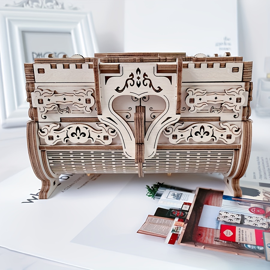 TEMU 3d Wooden Puzzle Model Kits Box Home Decoration Model For Birthday Or Christmas Gifts