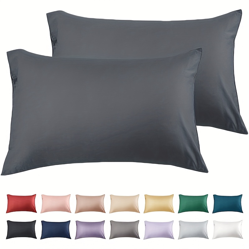 Image of 2 Pillowcases Standard Size, 100% Cotton 200tc Pillowcases, Soft And Breathable With Envelope Closure