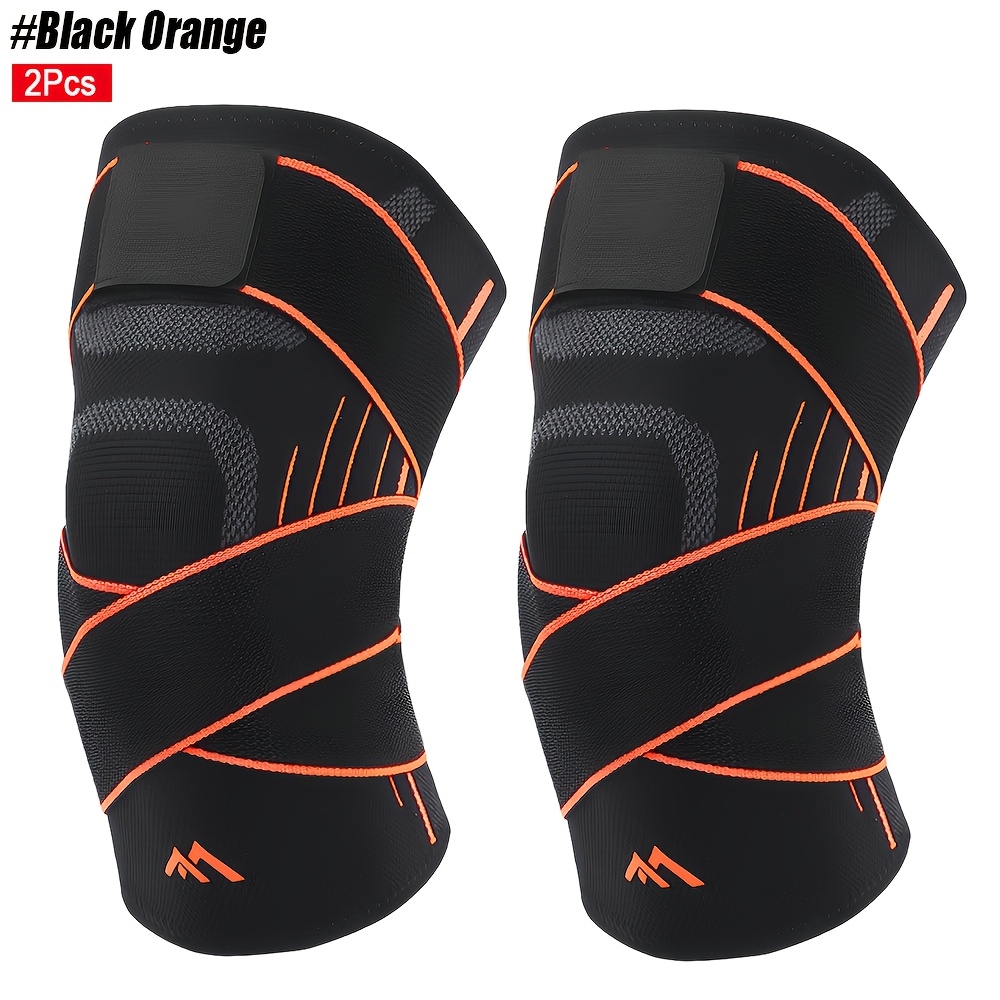 2pcs Compression Knee Sleeves With Adjustable Straps For , Professional Knee Compression Sleeves Support For Men Women, Running, Work Out, Gym, Fitness, Weightlifting