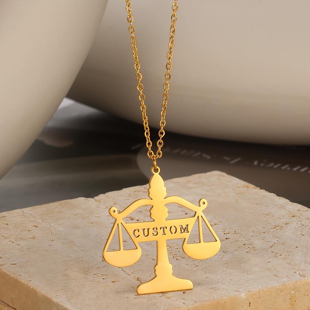 fashionable balance scale pendant necklace lawyer necklace Temu