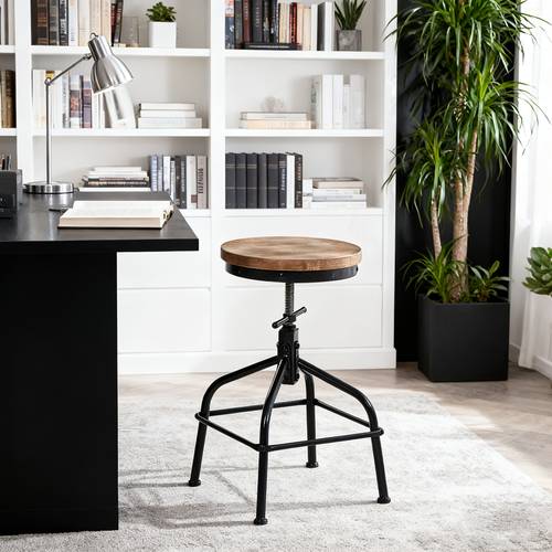 1 set heavy duty adjustable height swivel stool with baked enamel rotating counter chair workbench outdoor use suitable for office commercial spaces