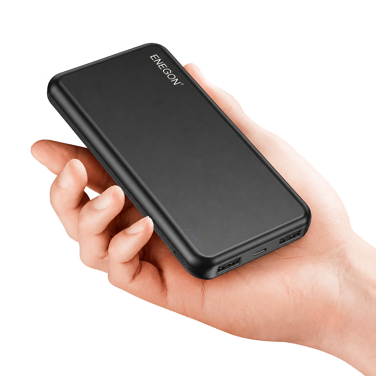 TEMU 10000mah Slim Portable Power Bank, Lightweight Battery Pack With 3 Usb Output Ports, 5v/2.1a External Charger For Iphone 16/15/14/13, , Ipad And