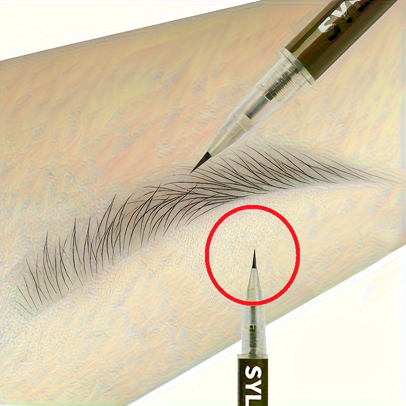 

0.008mm Ultra Fine Extra Slim Eyebrows Pen Waterproof Sweat-proof Liquid Eye Brow Pencil Long Lasting Makeup Microblading Eyeliner 2-in-1