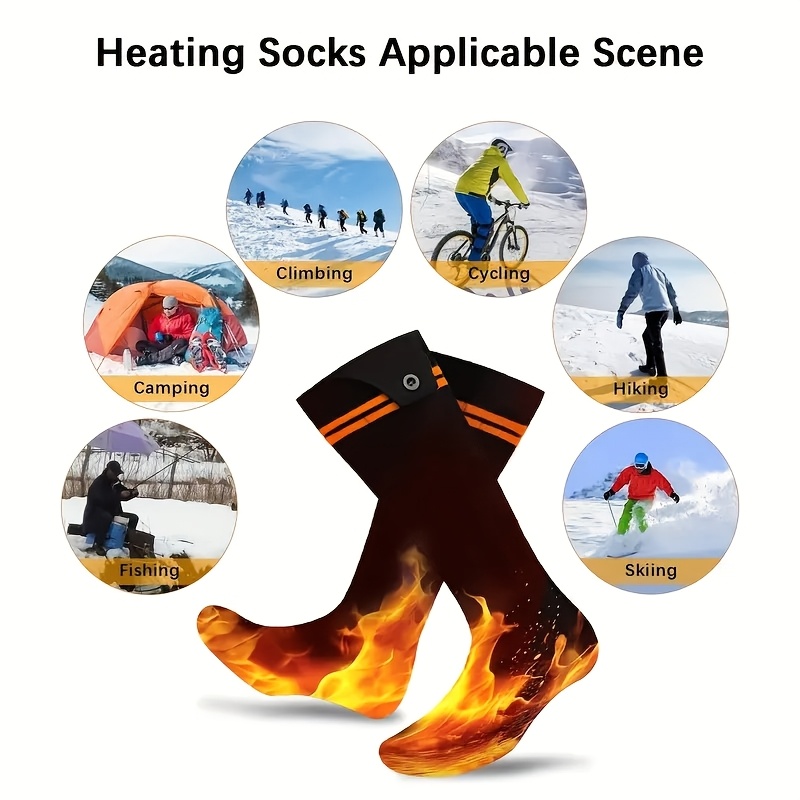 Socks with Three Temperature Settings, Perfect for Keeping Your Feet Warm While Fishing, Skiing, Hiking, Or Camping in Winter, Equipped with a 4000Mah Battery, an Ideal Winter Gift.