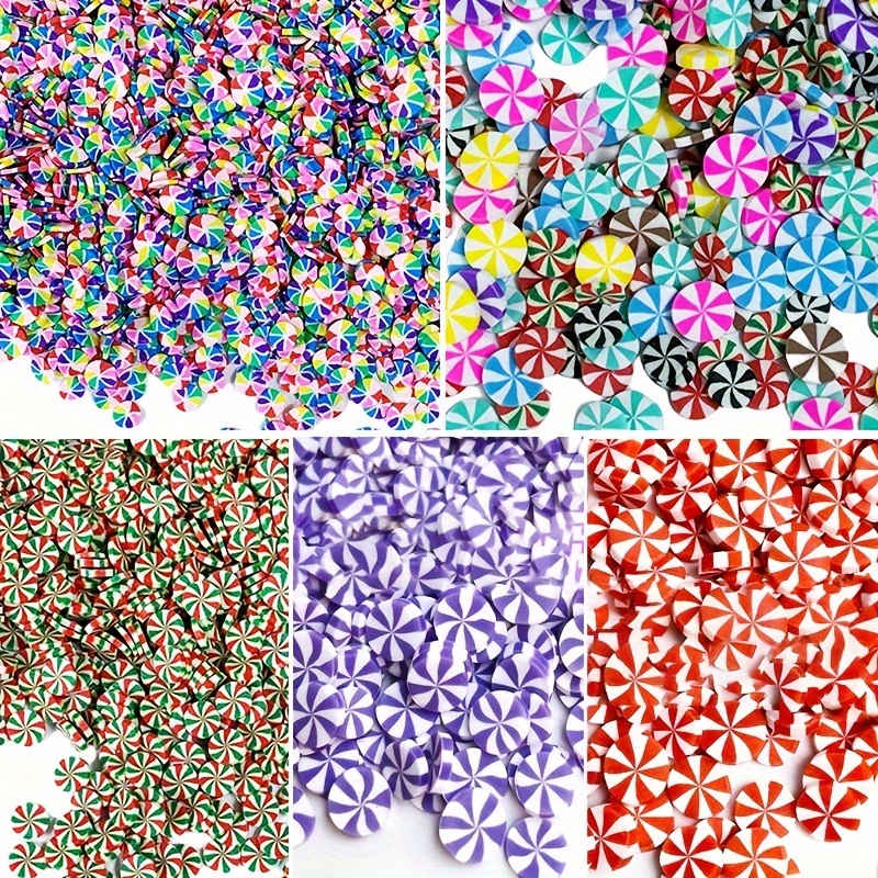 

240/300/400 Pcs Colorful Candy Polymer Clay Slices, Nail Art And Craft Decorations, Assorted Designs Festive Charms For Manicure And Diy Projects