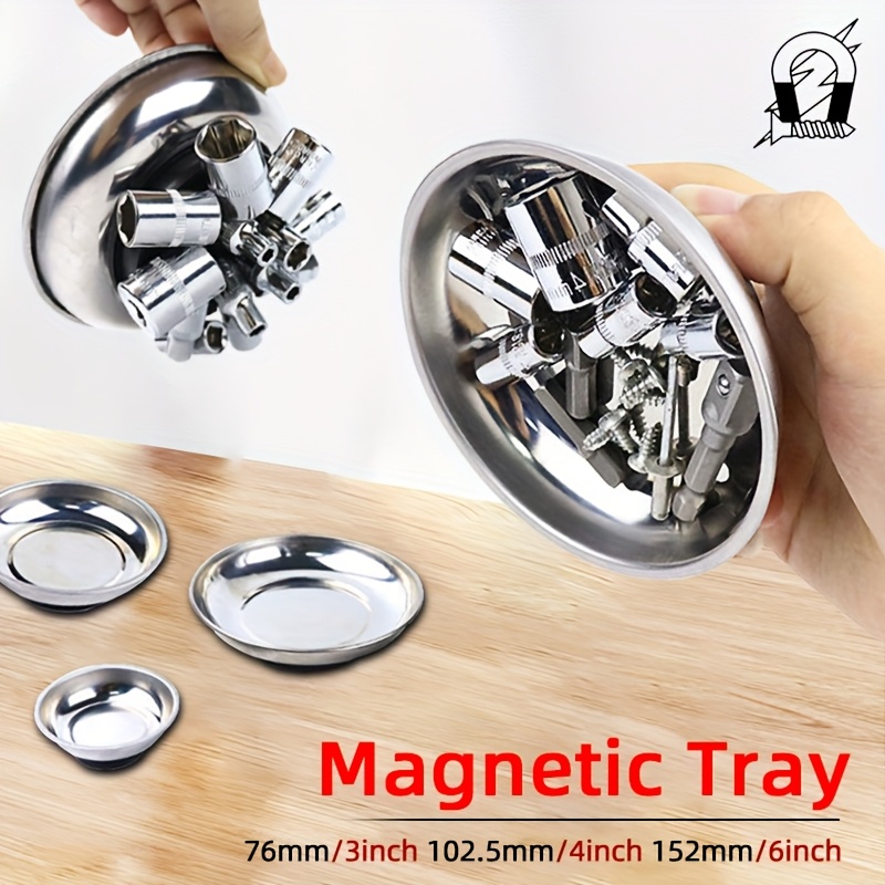 

Mokin Stainless Steel Magnetic Tray For Screws, Nuts & Bolts - Anti-scratch Pvc Bottom, Strong , Ideal For Small Parts Organization